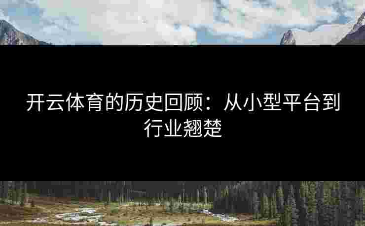 开云体育的历史回顾：从小型平台到行业翘楚
