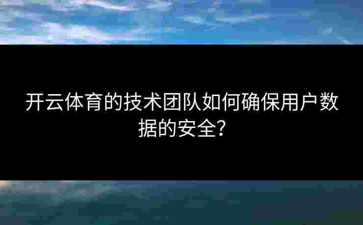 开云体育的技术团队如何确保用户数据的安全？